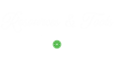 Text graphic that reads “Resources and tools for running your small business” with a small lime icon in bright green below the text and two white lines on either side of the lime. Background is of black and white hand painted buffalo plaid pattern.