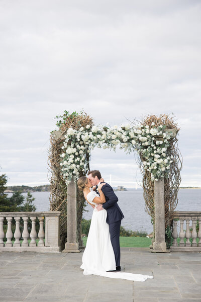 Cape Cod Wedding Couple at Sunset