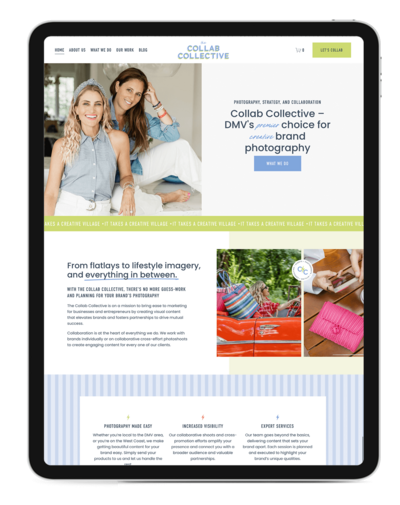 Colorful website design for brand photographers in Washington DC