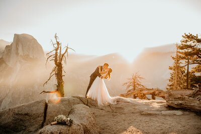sunrise Yosemite elopement at glacier point by christine bradshaw photography