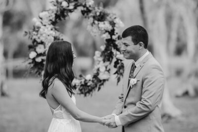 Kara and her husband on their wedding day