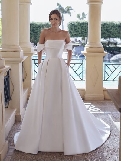 bridesmaid dresses curve Boise Metallic Waterfall Flounce Gown  Tadashi Shoji Official Online  Boutique