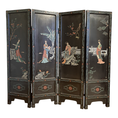 Asian painted screen vintage asian decor