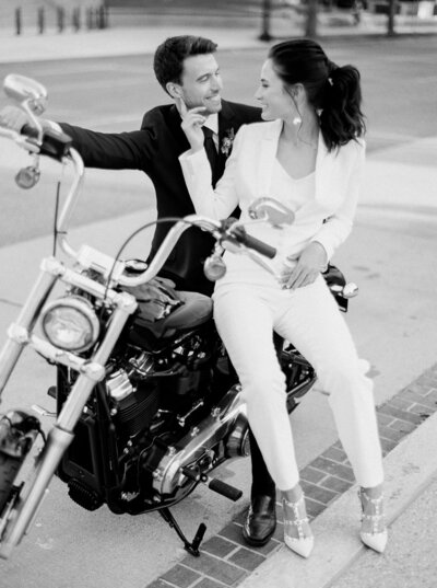Modern DC wedding photographer photographs a chic and stylish couple.
