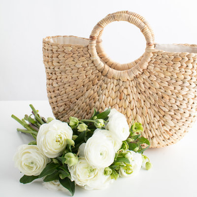 Handbag and flowers