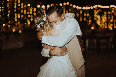 bride & groom first dance at wedding reception