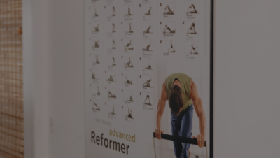 poster of different pilates movements 