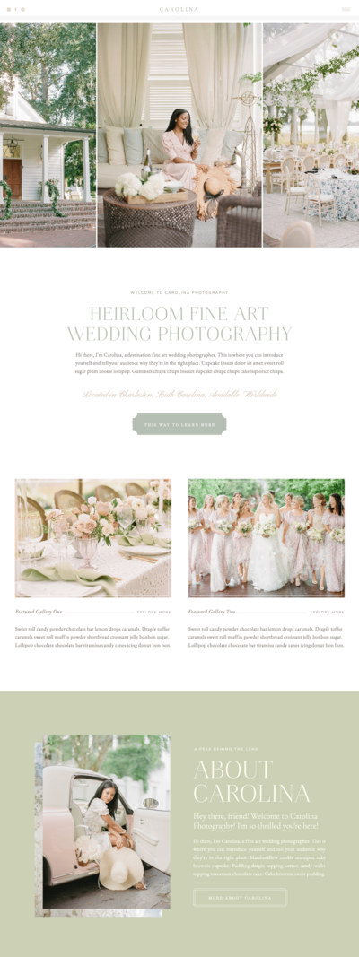 Showit website template screenshot.