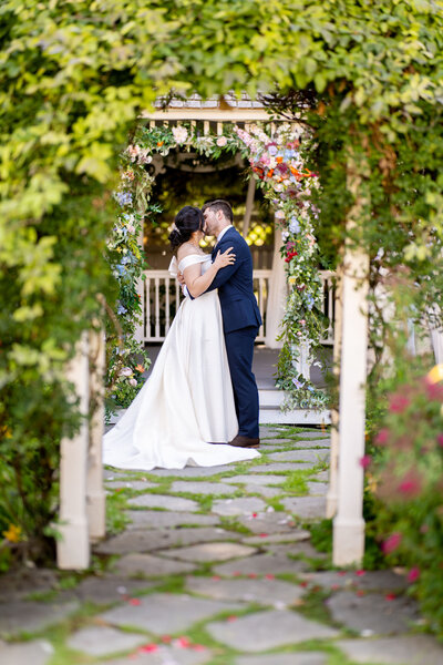 Couple by gazebo