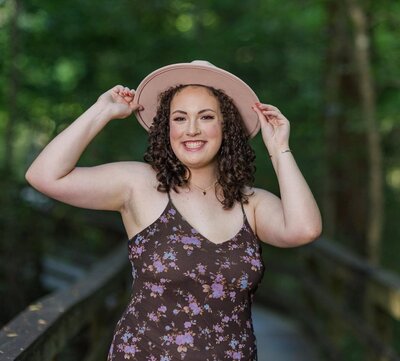 A girl taking her senior portrait in  Columbia, South Carolina