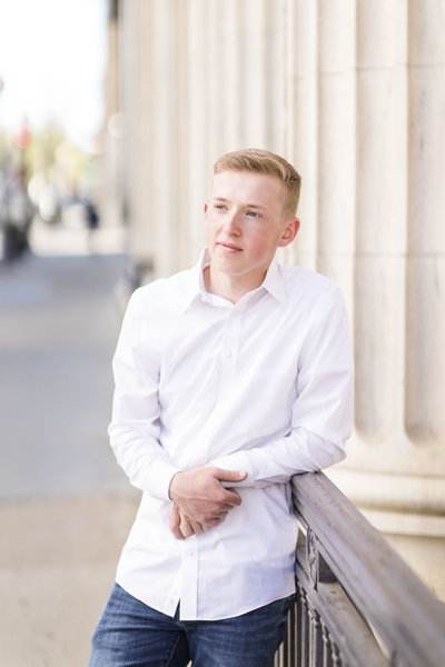 Male high school senior portrait in virginia