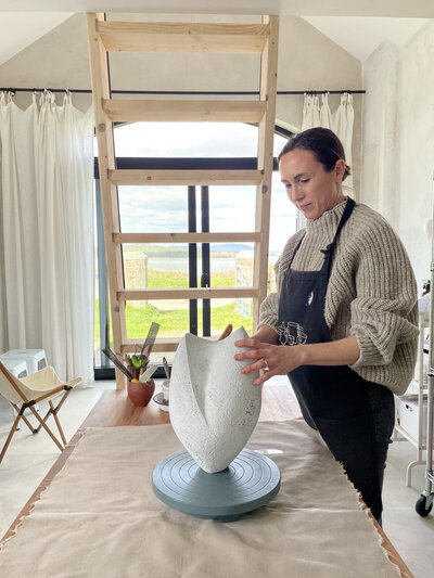 Sculptor and Ceramic Artist Yasha Butler in her Ireland Studio