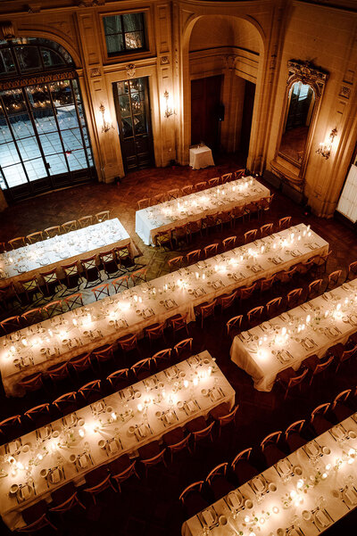 Stunning candle-lit wedding reception at the Palacio sans Souci in Argentina