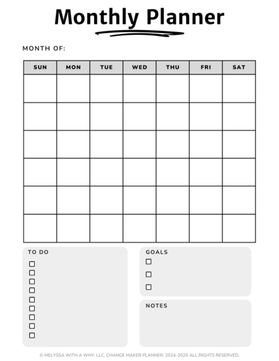 CMJ - Monthly Planner