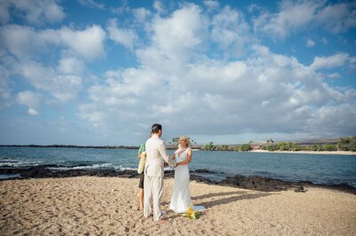 a black sand beach elopement on the Big Island of Hawaii