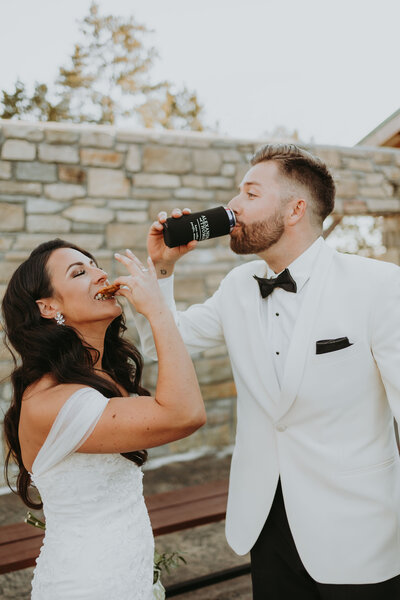newly-married-couple-eating-drinking-together