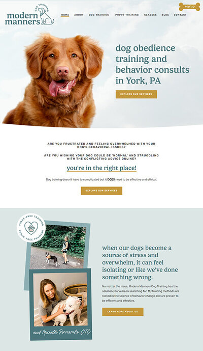 Showit Website Design For Dog Trainer