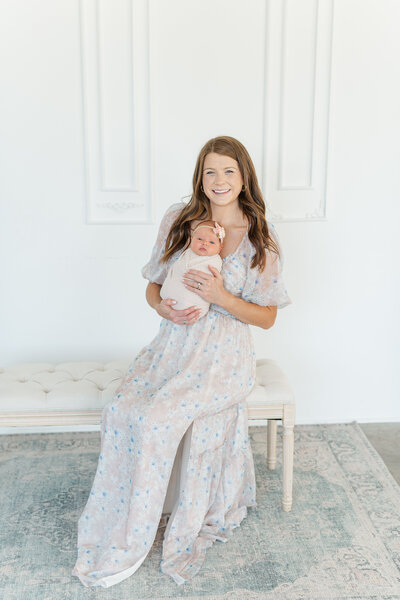 Natural Light Studio Newborn Baby Girl Light and Airy Timeless Client Closet Elena Spraguer Photography 0048