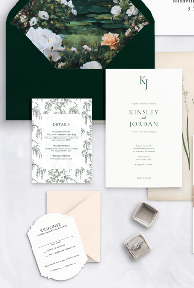 Garden Wedding Invitation Moody Vibes