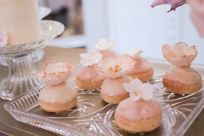 Rose Cream puff pastry with sugar flower detailing