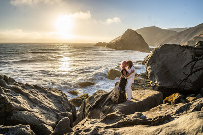 Bride and Groom hug after all day elopement wedding adventure with Michigan photographer Magan Rogers.