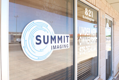 Summit Imaging Logo on the Door at Office in Clovis NM
