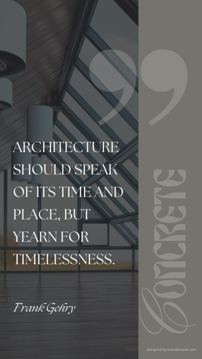 Branded social media template for Concrete Architectural Design featuring strong, industrial visuals and contemporary design for digital marketing.