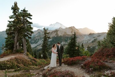 Bride and Groom elopement on Mount Baker