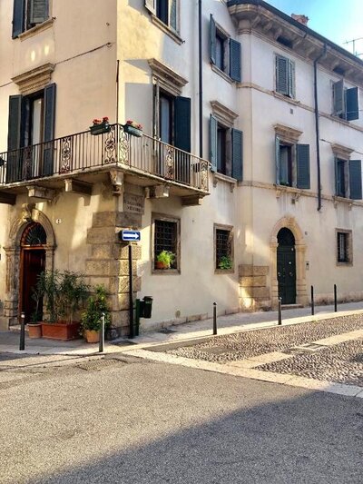 View outside Palazzo Tiolio in Verona, Italy