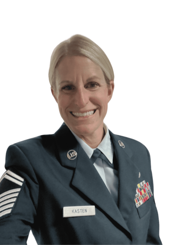 Melanie Kasten in military uniform