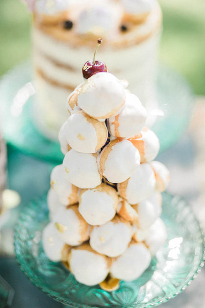 cream puff tower for sweet table