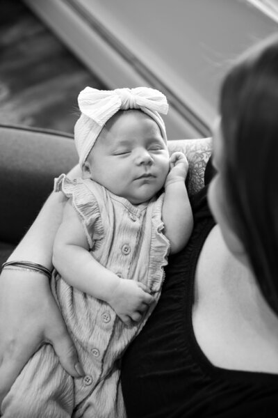Photo of Mom holding baby in Black & White