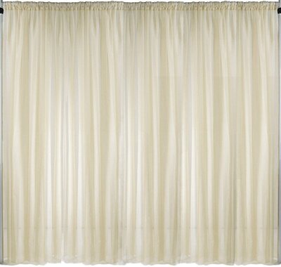 Ivory chiffon backdrop for photo booth