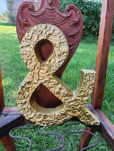 gold signage wedding