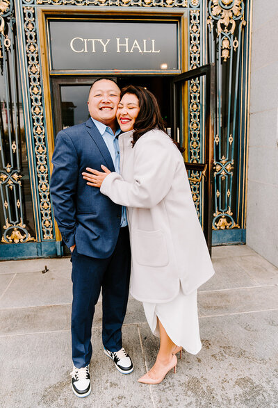 couple kissing captured by San Francisco Elopement photographer