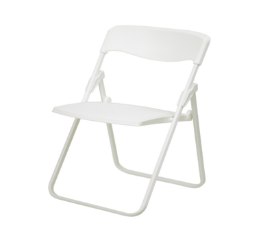 White folding chair for party rental in Centerville Ohio