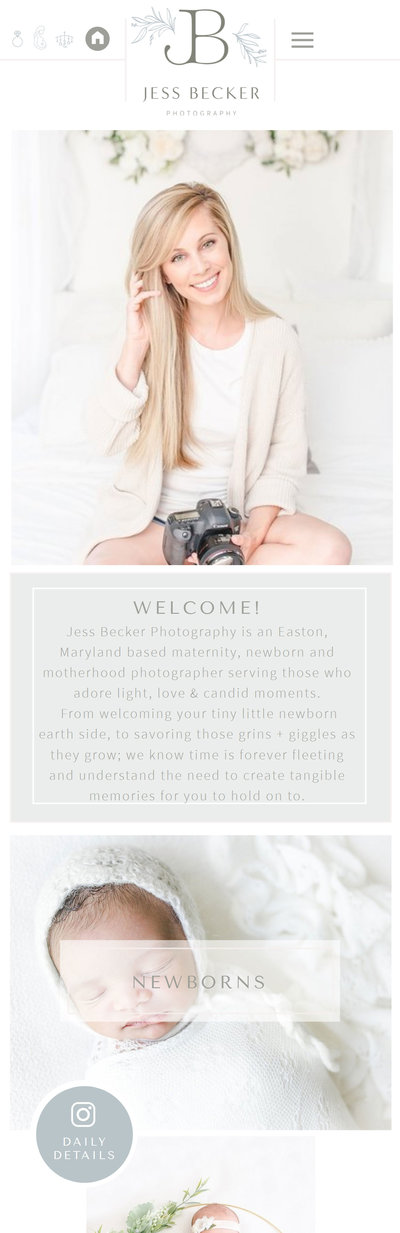 Showit website template for photographers