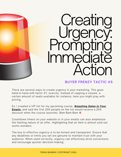 Tactic #5 - Urgency