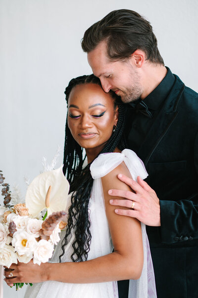 Bride and groom portrait at edgy Texas wedding