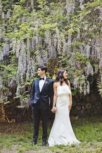 Holly Farm Wedding - Outdoor wedding photo under lilac tree