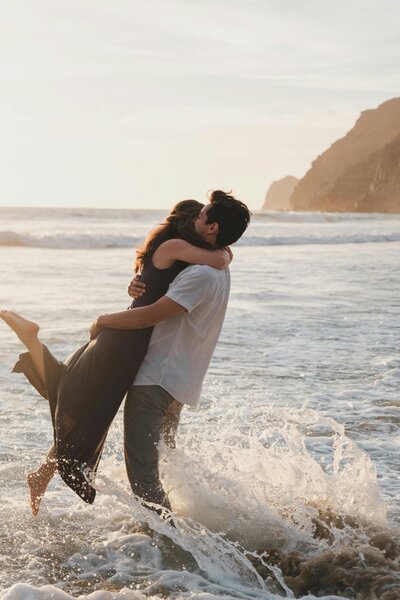 healthy couple on the beach
