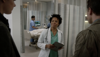 woman on tv playing a nurse