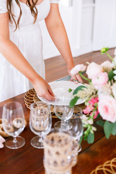 Florida Wedding Planners, WCO Events, set up a wedding table