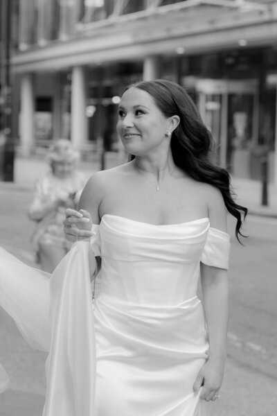 Wedding photography outside Devonshire Square London