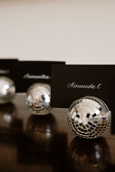 Placecards with calligraphy from NYC artist