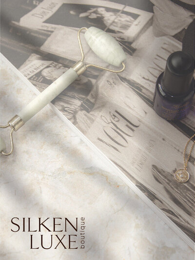 Silken Luxe primary logo on dark aethetic image-14