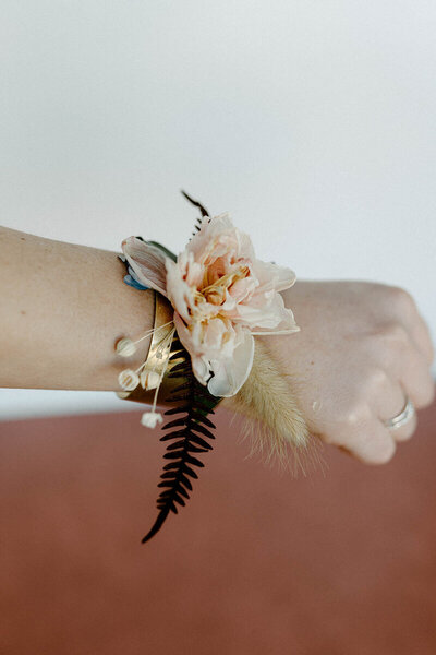 close up of corsage