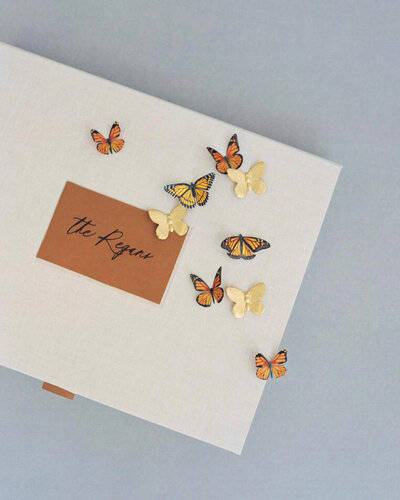Minimal and elegant wedding invitations on handmade paper