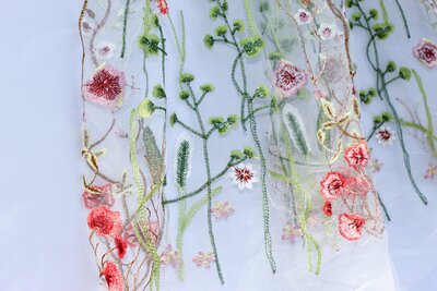 floral veil detail
