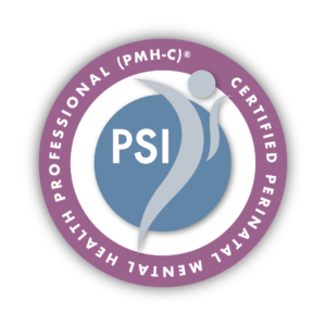 Badges for EMDRIA and PSI certification, verifying Theresa’s trauma and perinatal mental health expertise